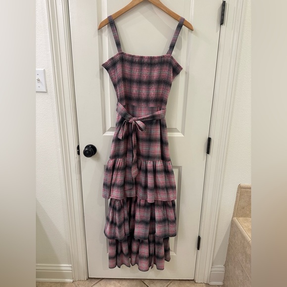 Likely Paretti Plaid Smock Cotton Sundress Pink Multi Size 12 - Picture 5 of 15